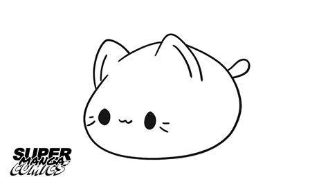 Cartooning how to draw super kawaii Mochi Cat - easy drawing, how to ...