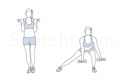 Side Lunge Curl | Illustrated Exercise Guide