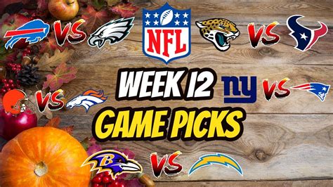 NFL Week 12 Predictions - YouTube