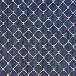 Navy Blue, Diamond Jacquard Woven Upholstery Fabric By The Yard