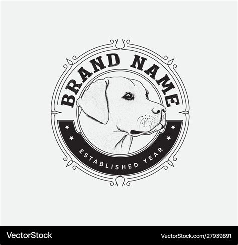 Dog brand logo design Royalty Free Vector Image