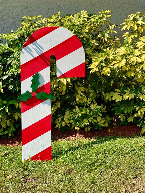 Extra Large Wood Outdoor Christmas Candy Cane Decoration | Etsy