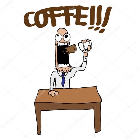 Vector Funny coffee rage cartoon man illustration Stock Vector Image by ©jugulator #72082237