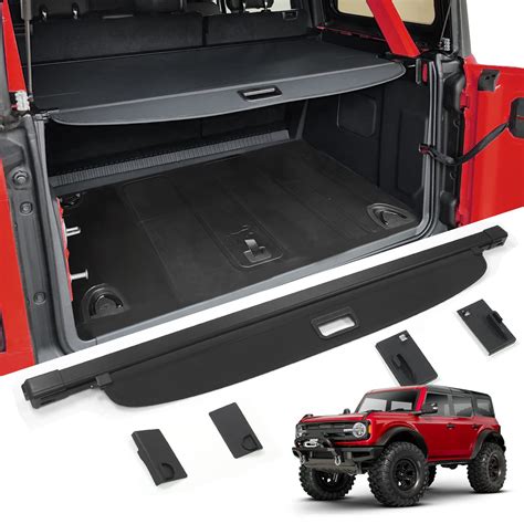 Mabett Trunk Cargo Cover for Ford Bronco Accessories 2021 2022 2023 4-Door Retractable Rear ...