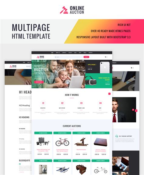 Auction Templates Archives - Zemez HTML