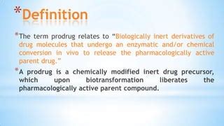 Basic concepts and application of prodrug design | PPT