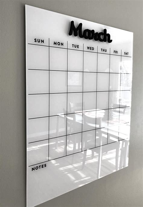 Dry erase calendar - Magnetic Acrylic calendar- Lucite calendar - wall calendar | Dry erase ...