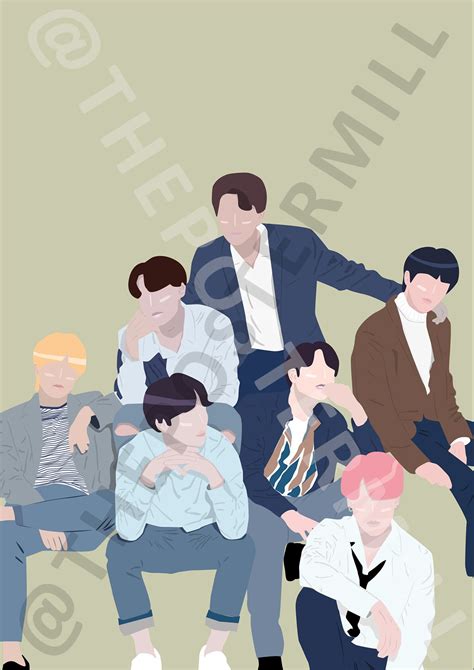 BTS Poster. K-pop Map of the Soul Minimalist Modern Art Print. | Etsy