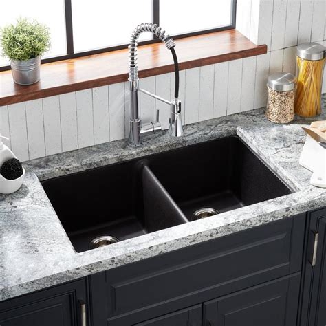 33" Totten Double-Bowl Granite Composite Undermount Kitchen Sink ...