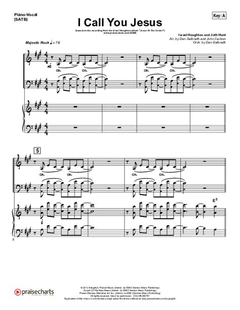 I Call You Jesus Sheet Music PDF (Israel Houghton) - PraiseCharts