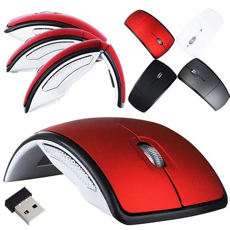 Optical 2.4G Foldable Wireless Mouse Cordless Mice USB Folding Mouse ...