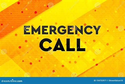 Emergency Call Abstract Digital Banner Yellow Background Stock ...