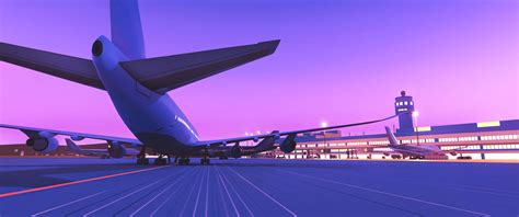 Download Airport With Blue Violet Sky Wallpaper | Wallpapers.com
