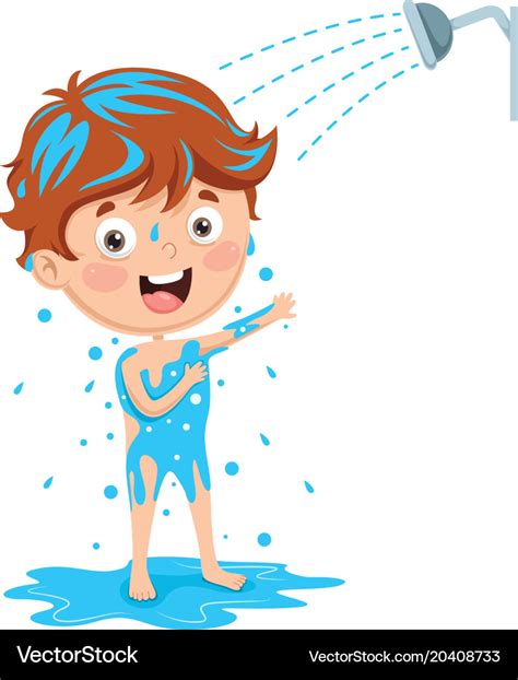 Kid bathing Royalty Free Vector Image - VectorStock