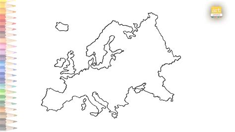 Europe map outline | How to draw Europe map step by step | Map drawing ...