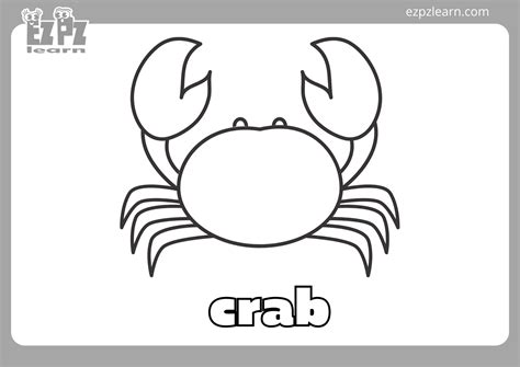 Crab Coloring Page - Ezpzlearn.com