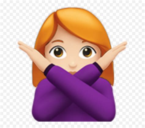 Emojis Girl Ginger Redhead No Gesture - Woman Saying No Emoji,No Emojis - free transparent emoji ...