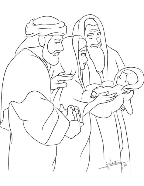 The Presentation Of Jesus At The Temple Coloring Pages Sunday School ...