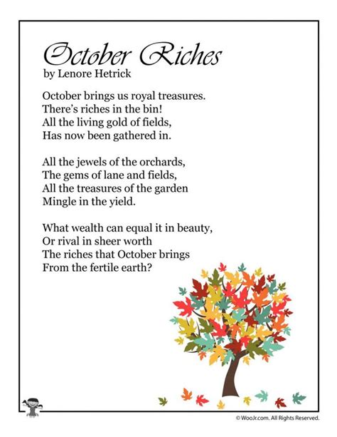 October Kids Poems to Read | Woo! Jr. Kids Activities : Children's Publishing