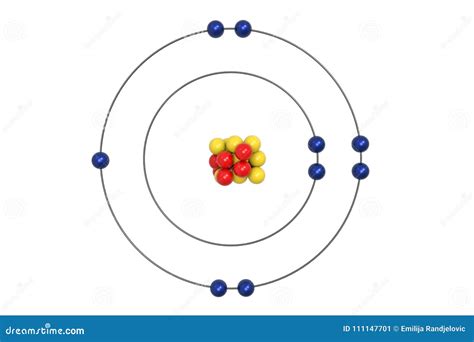 Fluorine Atom Bohr Model with Proton, Neutron and Electron Stock Illustration - Illustration of ...