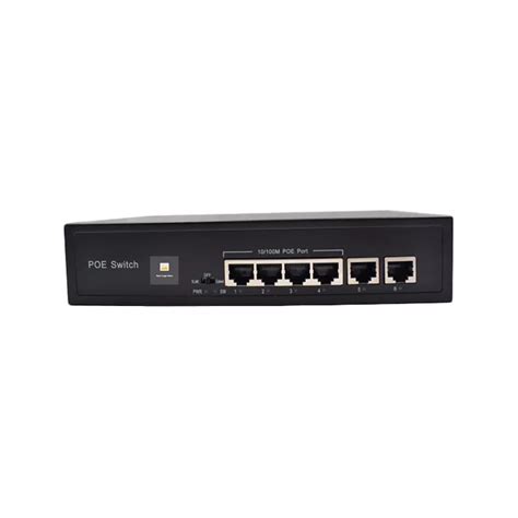 4 Ports 10/100Mbps + 2 Uplink ports Ethernet PoE Switch Desktop Unmanaged Network PoE 12v Switch ...