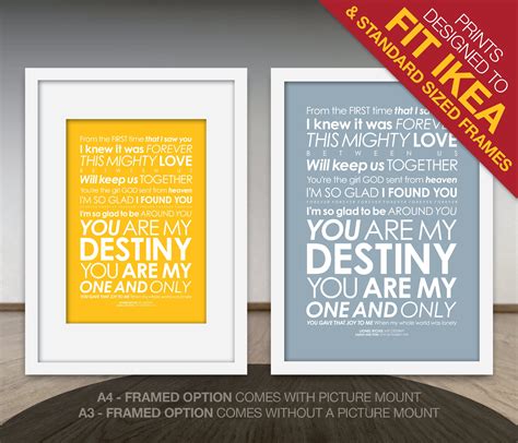 Lionel Richie My Destiny LYRICS print. With PERSONALISED | Etsy