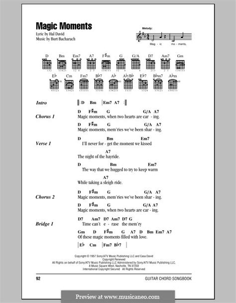 Magic Moments (Perry Como) by B. Bacharach - sheet music on MusicaNeo