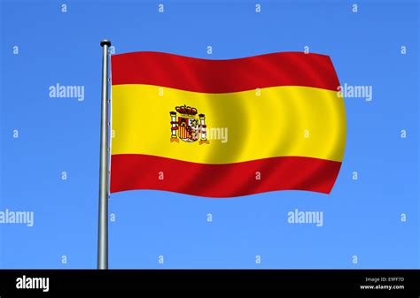 spanish flag on the sky Stock Photo - Alamy