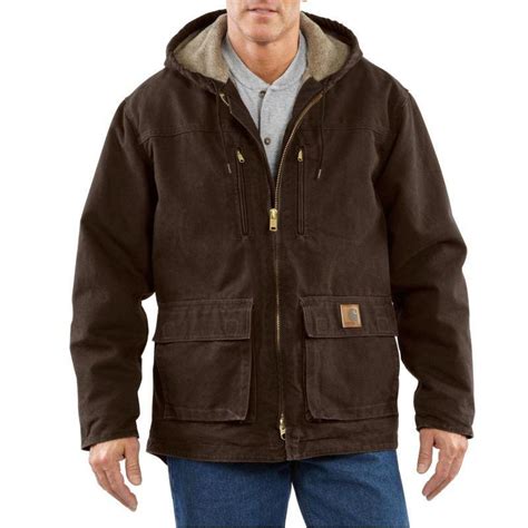 Carhartt Men's Sandstone Jackson Coat-Sherpa Lined C95