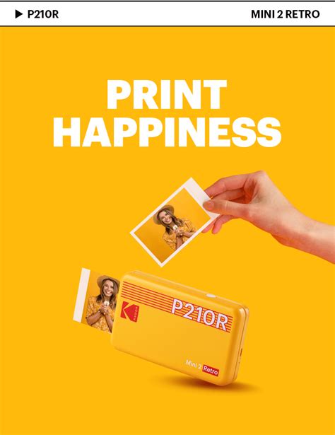 Kodak Mini 2 Retro (P210R) Portable Instant Photo Printer | 2.1 x 3.4 ...