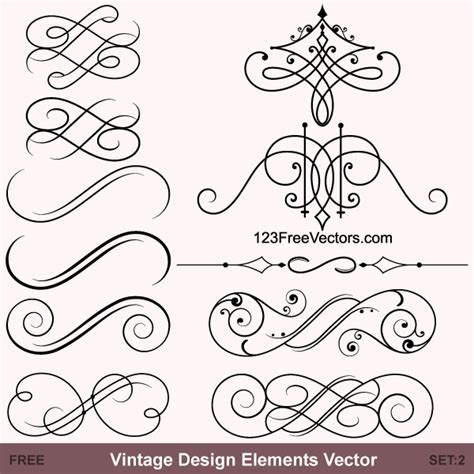 Vintage Calligraphic Vector Ornaments by 123freevectors on DeviantArt