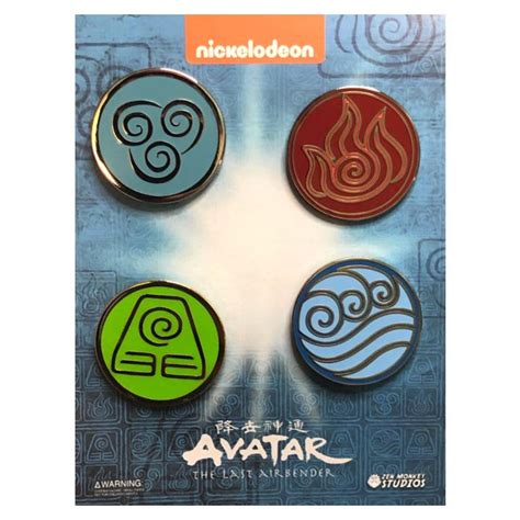 Avatar: The Last Airbender The Four Elemental Bending Arts Enamel Pin 4-Piece Set