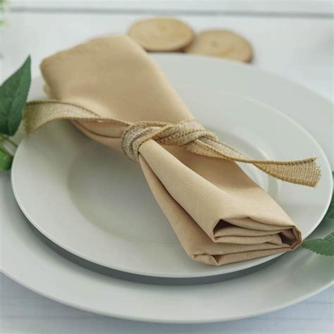 5 Pack 20x20" Beige Polyester Linen Napkins | Linen napkins, Napkins, Banquet napkins