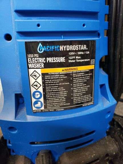 Pacific Hydrostar 1650 PSI Electric Pressure Washer - Trice Auctions