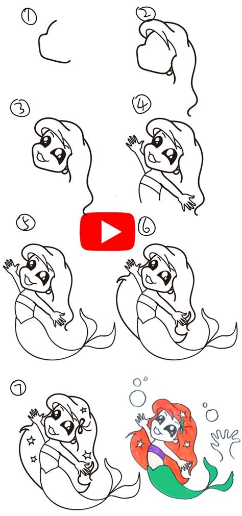 Mermaid Drawing Easy Step By Step - DRAWING IDEAS