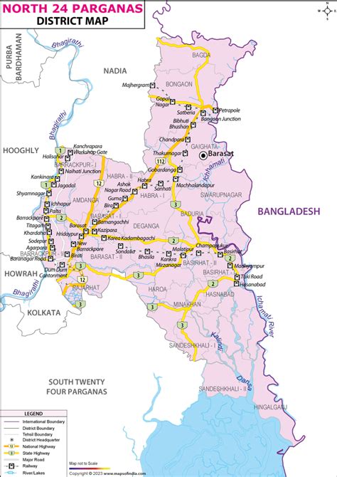 North 24-Parganas District Map