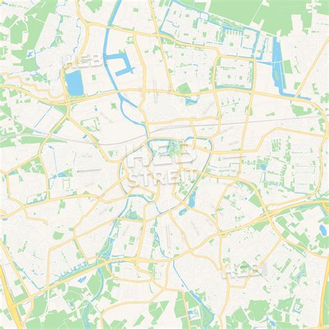 Breda, Netherlands Vector Map – Classic Colors | Map vector, Map, Vector