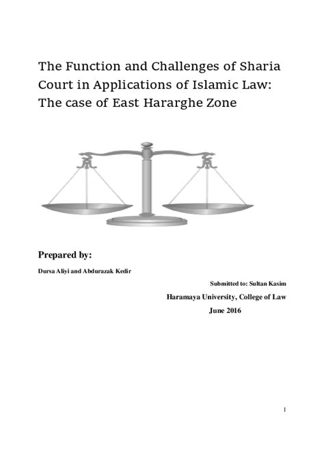 (PDF) The Function and Challenges of Sharia Court in Applications of Islamic Law in Ethiopia ...