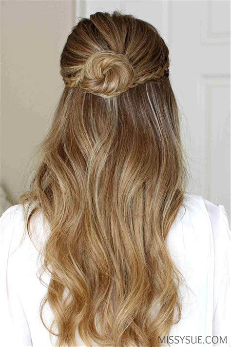 Image result for half up half down bun hairstyles | Prom hairstyles for ...