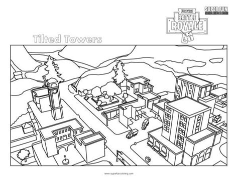 Tilted Towers Fortnite Coloring Page - Super Fun Coloring