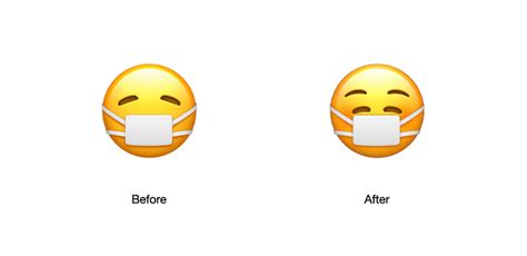 apple hides a smile behind mask emoji because wearing one doesn't have to mean you're sick