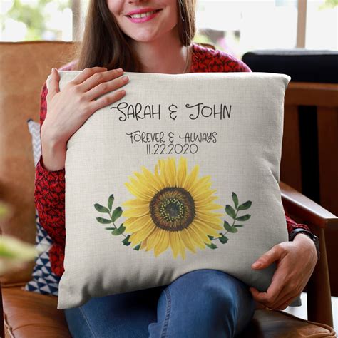 Sunflower, Sunflower Pillow, Custom Pillow, Pillow Cover, Wedding Gift ...