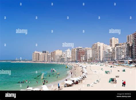 The beach at Alexandria, Egypt, Africa Stock Photo - Alamy