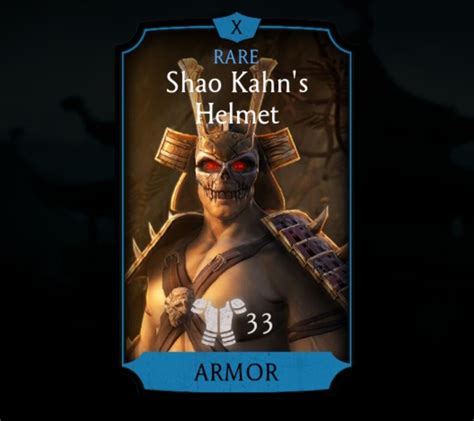 Shao Kahn's Helmet - Rare Armor eqipment - MKmobileInfo