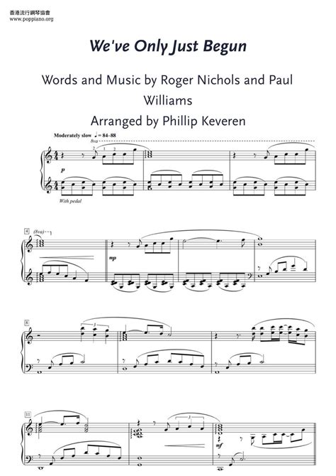 Carpenters-We've Only Just Begun Sheet Music pdf, - Free Score Download ★