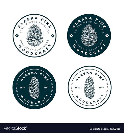 Pine cone logo design Royalty Free Vector Image