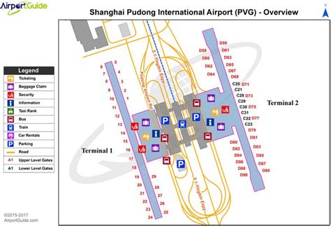 Shanghai - Shanghai Pudong International (PVG) Airport Terminal Map - Overview | Airport map ...