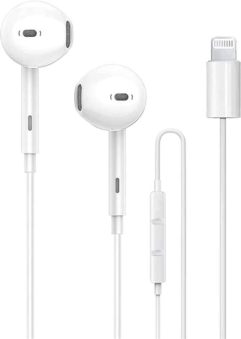 iPhone Headphone Apple Earbuds Headphones with Lightning Connector【MFi ...