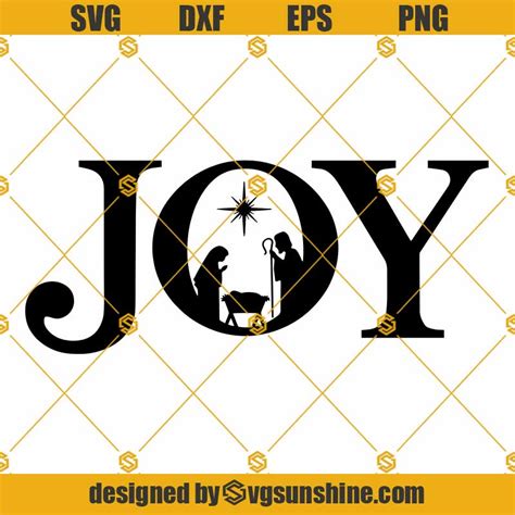 Joy Nativity Scene Christmas SVG PNG DXF EPS Vector Clipart