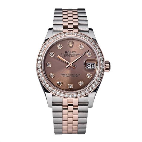 ROLEX Stainless Steel 18K Everose Gold Diamond 31mm Oyster Perpetual ...